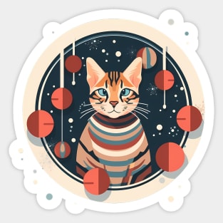 Bengal Cat Xmas Ornament, Love Cats Sticker